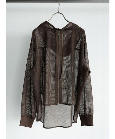 メッシュジップアップフーディー