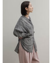 ソフトコットンクルーネックデニムシャツ