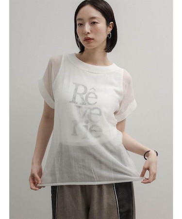 箔プリントロゴタンクトップ×シアーTシャツ