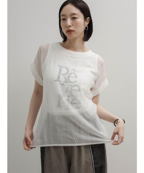 箔プリントロゴタンクトップ×シアーTシャツ