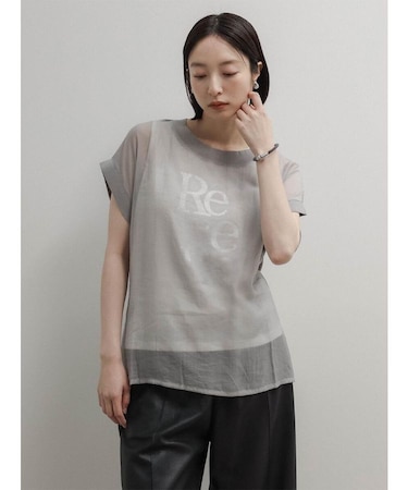 箔プリントロゴタンクトップ×シアーTシャツ