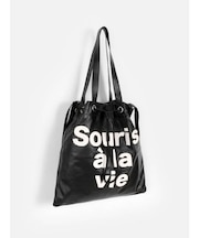 【Souris ? la vie】巾着レザートートバッグ