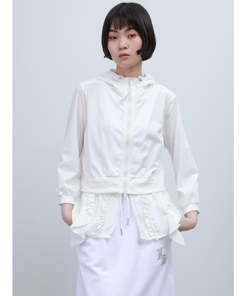 フリルヘムドッキングパーカー