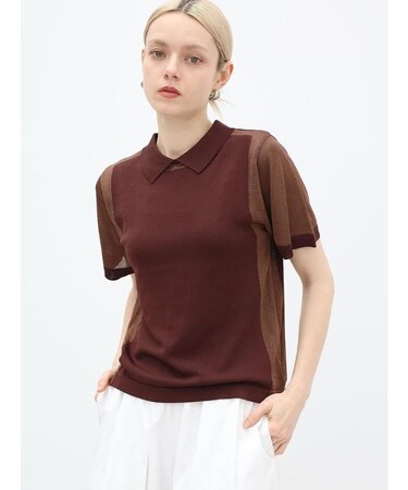 袖ラメニットプルオーバー