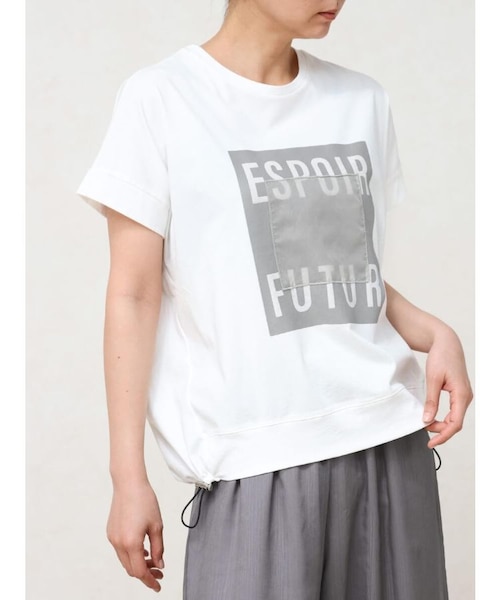 新品タグ付き　MEDOC 人気　ロゴオーガンジーＴシャツ　CLOVE 即日 ロゴオーガンジーTシャツ｜メドックの通販｜&mall（アンドモール