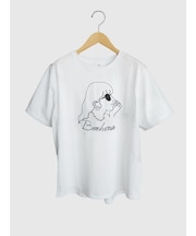レディモチーフコード刺繍Tシャツ