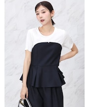 シャンブレーペプラムビスチェドッキングTシャツ