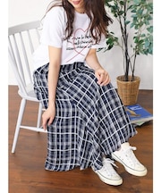 【再入荷】サッカーチェックフレアスカート