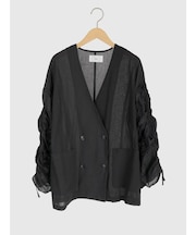 シアーコットンギャザースリーブジャケット
