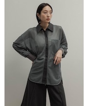 ダブルボタンメッシュカラーシャツ