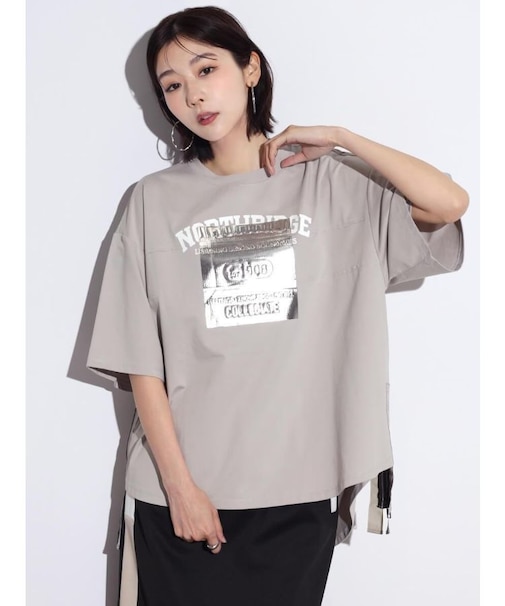 箔プリントサイドファスナーTEE