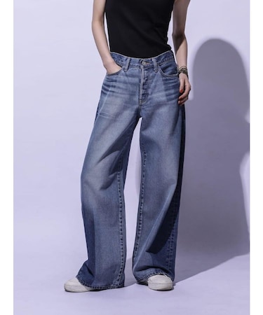 レーザーパネルデニムパンツ