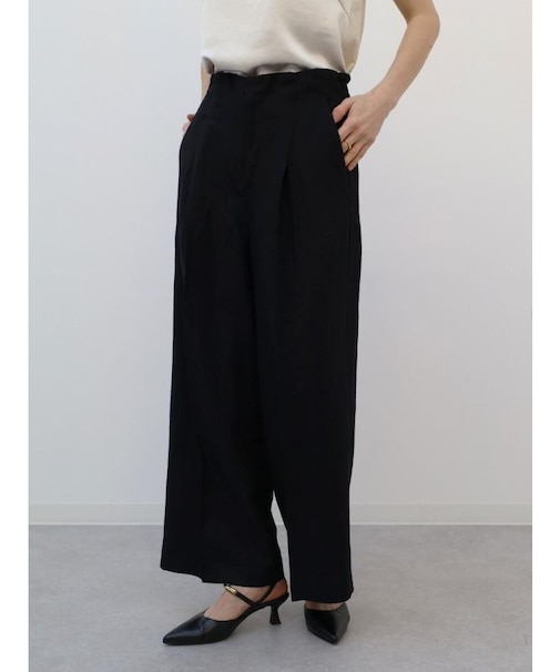 リネンミックスタックプレスパンツ