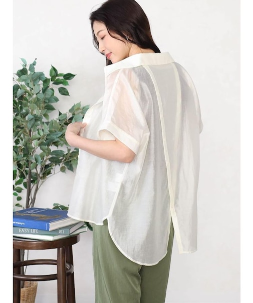 バックシャンシアーワイドシャツ