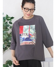 アートプリントタックデザインTシャツ