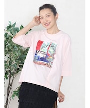 アートプリントタックデザインTシャツ