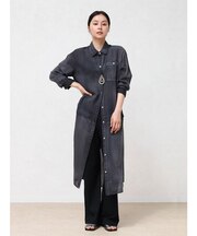 コットンデニムシャツワンピース