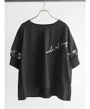 レースドッキングメッセージロゴカットソー