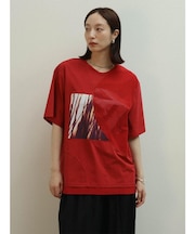 チュールドッキンググラフィックプリントTシャツ