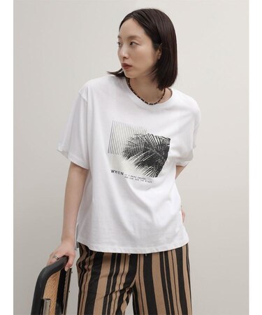 ボタニカルフォトプリントTシャツ