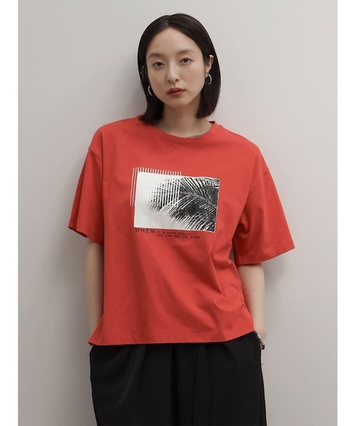 ボタニカルフォトプリントTシャツ