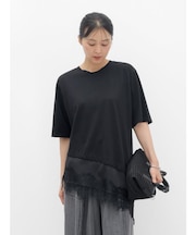 レースアシメデザインTシャツ