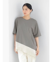 レースアシメデザインTシャツ