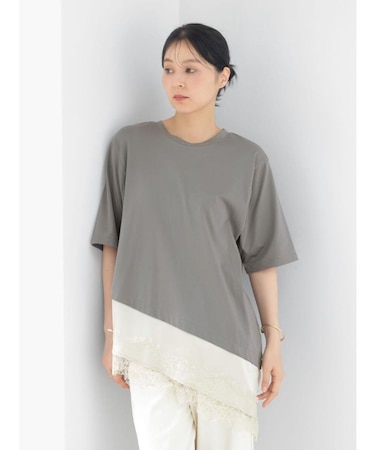 レースアシメデザインTシャツ