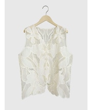 Floral lace vest