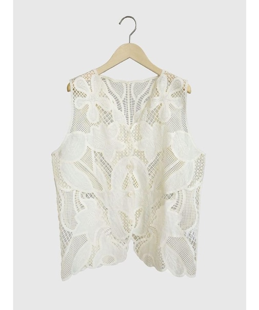 Floral lace vest