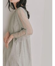 シアーペタルレイヤードドレス