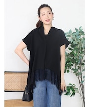 レースヘムスキッパーブラウス