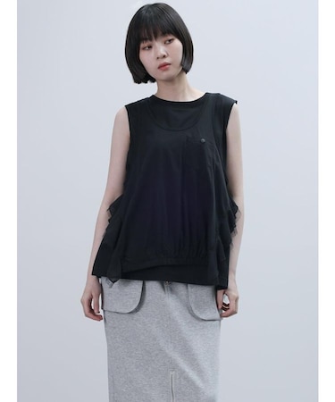 シフォンチュールWレイヤードタンク