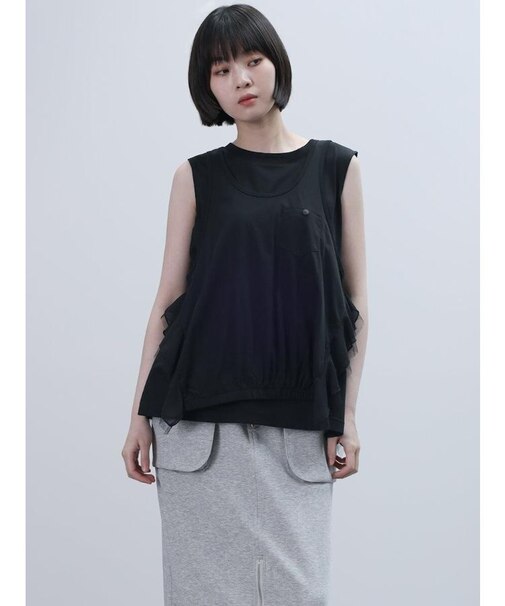 シフォンチュールWレイヤードタンク