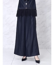 シャンブレーデニムドレープワイドパンツ
