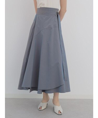 ラップフレアスカート（Ash Gray,Dark Orange,Olive,Dark Purple)