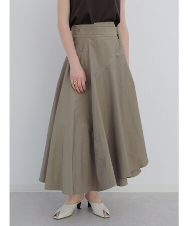 ラップフレアスカート(Ash Gray,Dark Orange,Olive,Dark Purple)