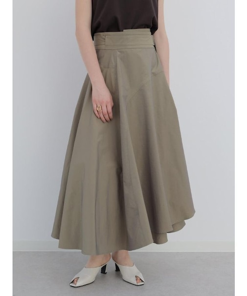 ラップフレアスカート(Ash Gray,Dark Orange,Olive,Dark Purple)