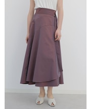 ラップフレアスカート(Ash Gray,Dark Orange,Olive,Dark Purple)