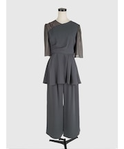 アシンメトリーブラウス×パンツセットアップ