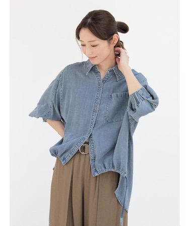 【7/21 9:00まで】【大人気アイテム入荷!/ セットアップ可能】ドロストテンセルデニムシャツ