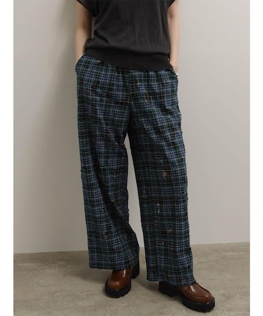 ダメージチェックレースワイドパンツ