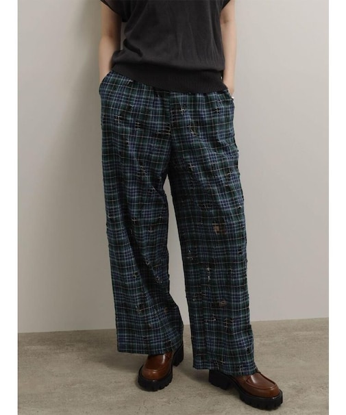ダメージチェックレースワイドパンツ