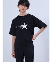 マットシルバー箔ロゴ星TEE
