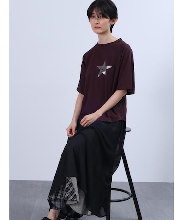 マットシルバー箔ロゴ星TEE