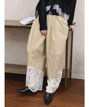 レースドッキングワイドパンツ