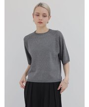 【WEB限定カラーあり】バックジップハーフスリーブニットPO
