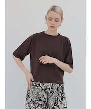 【WEB限定カラーあり】バックジップハーフスリーブニットPO