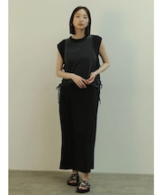 メッシュベロアレイヤードフレンチスリーブワンピース