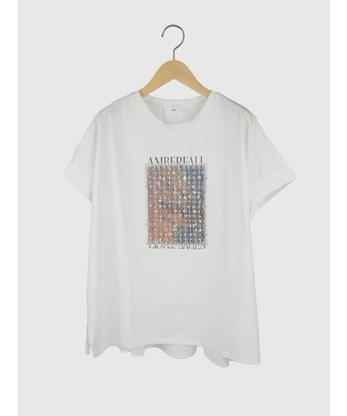 ビジューレースパッチロゴTシャツ